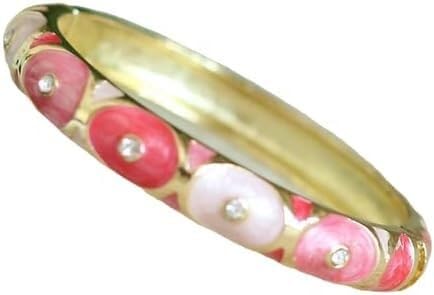 KYUEPONG Cloisonné-Armband, Emaille-Armband, Einzigartige klassische Cloisonné-Emaille-Armreifen in Kreisfarbe for Frauen(Pink) von KYUEPONG