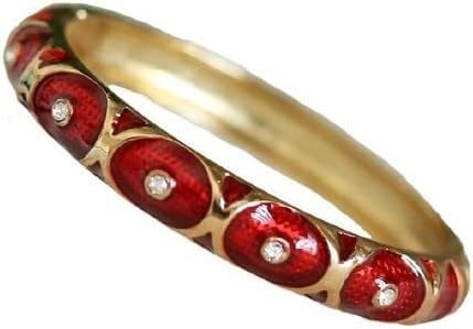 KYUEPONG Cloisonné-Armband, Emaille-Armband, Einzigartige klassische Cloisonné-Emaille-Armreifen in Kreisfarbe for Frauen(Red) von KYUEPONG