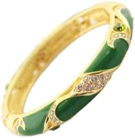 KYUEPONG Cloisonné-Armband, Emaille-Armband, Kleine Handgelenk Mode Cloisonné Manschette Armreifen vergoldet durchbrochene(Green) von KYUEPONG