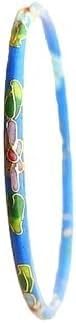 KYUEPONG Cloisonné Emaille Dünne Blumen Armreifen for Frauen Große Handgelenke,Armband Schmuck Geschenke(Sky blue) von KYUEPONG