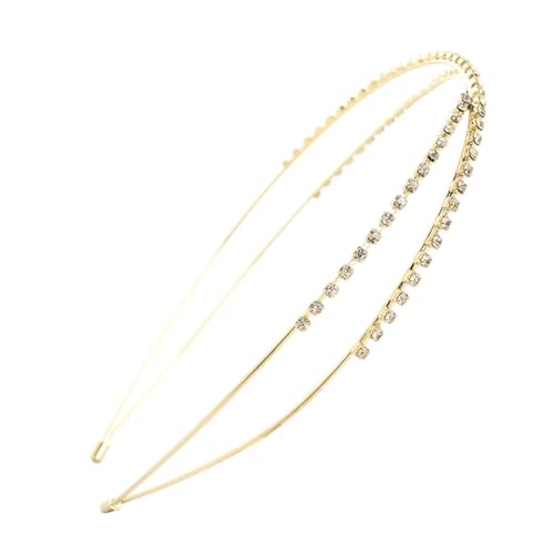 Stirnband, Haarband mit Strasssteinen, modische Stirnbänder for Frauen, geknotete Stirnbänder, dünne Haarbänder, Haarschmuck for Hochzeiten(Gold) von KYUEPONG