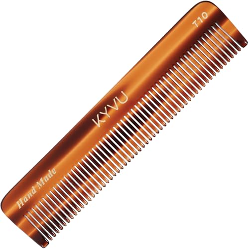 KYVU Handgefertigter Zelluloseacetat-Kamm T10, 12,9 cm, grobe Zähne, Schildpatt-Farbe, Haarstyling für Männer und Frauen KYVU Handgefertigter Zelluloseacetat-Kamm T10, 12,9 cm, grobe Zähne, Schildpatt-Farbe, Haarstyling für Männer und Frauen von KYVU