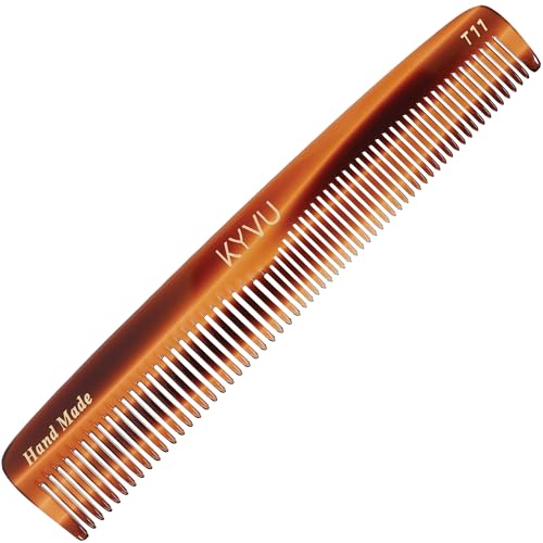 KYVU Handgefertigter Zelluloseacetat-Kamm T11, 16,7 cm, feine und grobe Zähne, Schildpatt-Farbe, Haarstyling für Männer und Frauen KYVU Handgefertigter Zelluloseacetat-Kamm T11, 16,7 cm, feine und grobe Zähne, Schildpatt-Farbe, Haarstyling für Männer und Frauen von KYVU