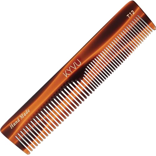 KYVU Handgefertigter Zelluloseacetat-Kamm T12, 16,6 cm, feine und grobe Zähne, Schildpatt-Farbe, Haarstyling für Männer und Frauen KYVU Handgefertigter Zelluloseacetat-Kamm T12, 16,6 cm, feine und grobe Zähne, Schildpatt-Farbe, Haarstyling für Männer und Frauen von KYVU
