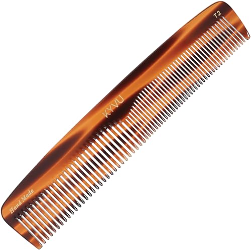 KYVU Handgefertigter Zelluloseacetat-Kamm T2, 22,3 cm, feine und grobe Zähne, Schildpatt-Farbe, Haarstyling für Männer und Frauen KYVU Handgefertigter Zelluloseacetat-Kamm T2, 22,3 cm, feine und grobe Zähne, Schildpatt-Farbe, Haarstyling für Männer und Frauen von KYVU