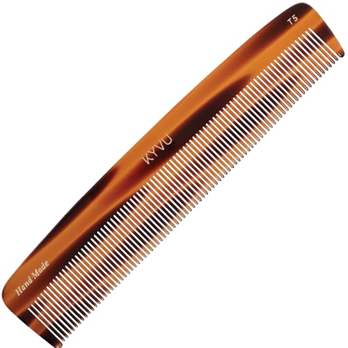 KYVU Handgefertigter Zelluloseacetat-Kamm T5, 22,3 cm, feine Zähne, Schildpatt-Farbe, Haarstyling für Männer und Frauen KYVU Handgefertigter Zelluloseacetat-Kamm T5, 22,3 cm, feine Zähne, Schildpatt-Farbe, Haarstyling für Männer und Frauen von KYVU