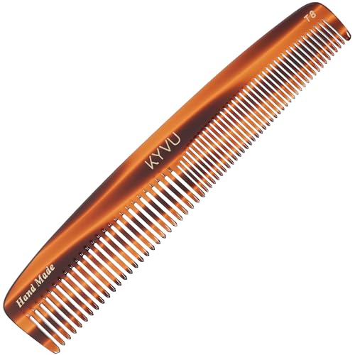 KYVU Handgefertigter Zelluloseacetat-Kamm T8, 19,1 cm, feine und grobe Zähne, Schildpatt-Farbe, Haarstyling für Männer und Frauen KYVU Handgefertigter Zelluloseacetat-Kamm T8, 19,1 cm, feine und grobe Zähne, Schildpatt-Farbe, Haarstyling für Männer und Frauen von KYVU