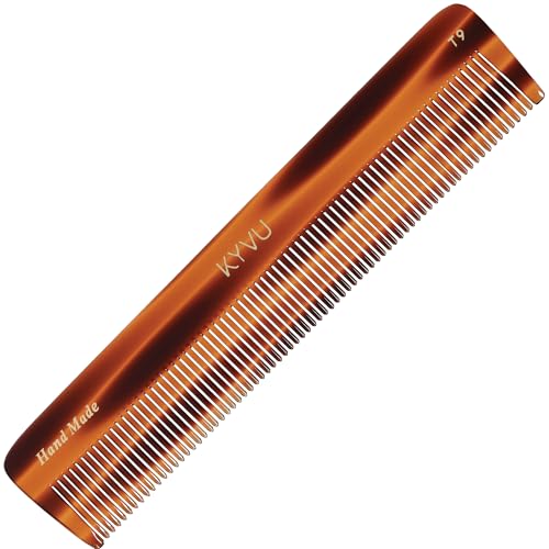 KYVU Handgefertigter Zelluloseacetat-Kamm T9, 18,7 cm, feine Zähne, Schildpatt-Farbe, Haarstyling für Männer und Frauen KYVU Handgefertigter Zelluloseacetat-Kamm T9, 18,7 cm, feine Zähne, Schildpatt-Farbe, Haarstyling für Männer und Frauen von KYVU