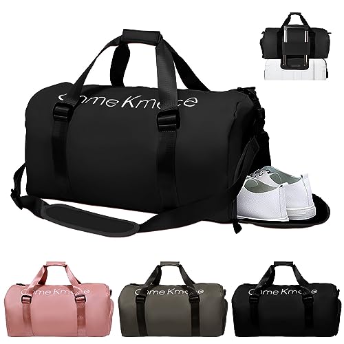 KYYLZ Sporttaschen für Damen und Herren,Reisetasche und Handtaschen,Sporttasche mit Schuhfach und Nassfach,Schwimmtasche Weekender Trainingstasche Tasche für Gym Fitness Urlaub Übernachtung Schwarz von KYYLZ