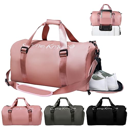 KYYLZ Sporttaschen für Damen und Herren,Reisetasche und Handtaschen,Sporttasche mit Schuhfach und Nassfach,Schwimmtasche Weekender Trainingstasche Tasche für Gym Fitness Urlaub Übernachtung Rosa von KYYLZ