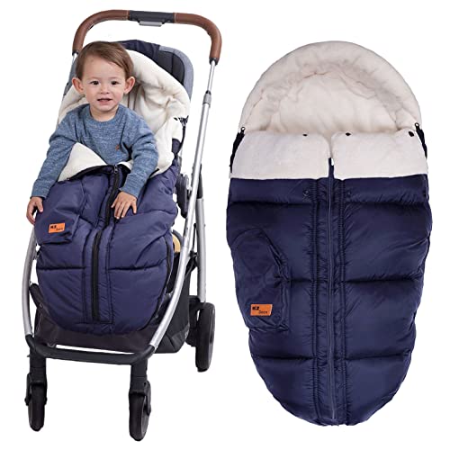 KZ Dotnz Universeller Fußsack für Kinderwagen mit verstellbaren seitlichen Reißverschlüssen in der Mitte und an der Unterseite, Wickeltuch mit weicher Kapuze, wasserdicht, warm, Outdoor-Spaziergänge von KZ Dotnz