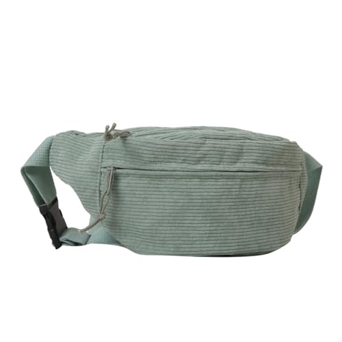 Bauchtasche Cord Damen, Hüfttasche Sport für Damen und Herren. mit Schultergurt Einstellbar, Grün Crossbody Bag, Modische Hüfttasche Freizeit Sport Hüfttaschen von KZAQW