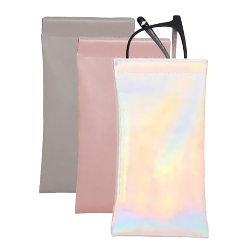 Brillenetui Set, 3 Stück Brillenetui Weich, Brillenbeutel, Slip in Sonnenbrillen Beutel, Tragbar Sonnenbrillen Etui von KZAQW