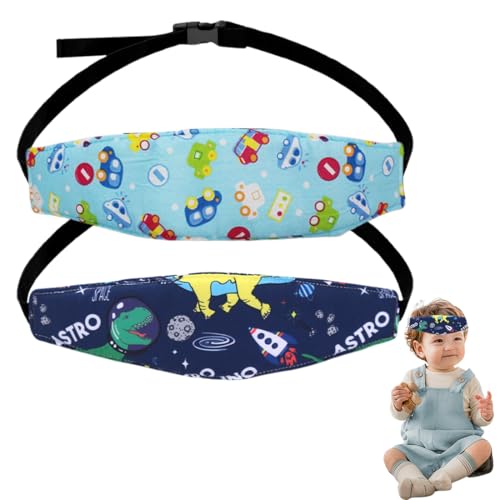 Kopfband Autofahrt, 2 Stück Kopfhalterung Kindersitz, Kleinkind Autositz Baby Kopfstütze, Einstellbare Kopfband von KZAQW