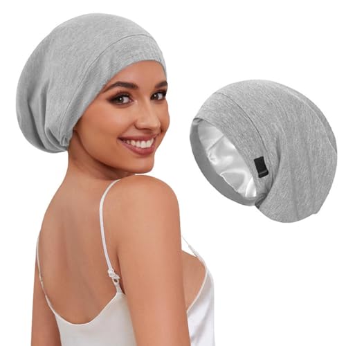 Unisex Polyester Schlafhaube zum Schlafen, Damen Kopftuch, Kopftücher Chemo Kappe, Verstellbar Haube Schlafkappe für Damen und Herren von KZAQW