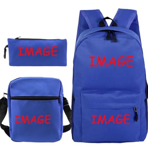 Benutzerdefinierte DIY Rucksack Set Studenten 3 Teile/Satz Personalisierte Logo Schulter Taschen Männer Schule Buch Taschen Color4,42X16X29CM von KZHPLXQ