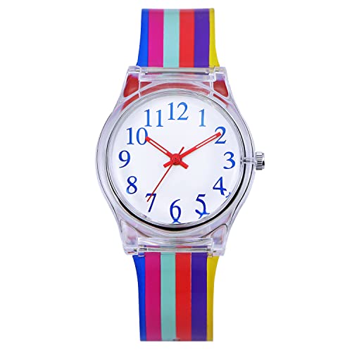 KZKR Armbanduhr Kinder Lernuhr Silikon Analog Quarzuhr Sport Uhr Kinderuhr Mädchen Geschenke von KZKR