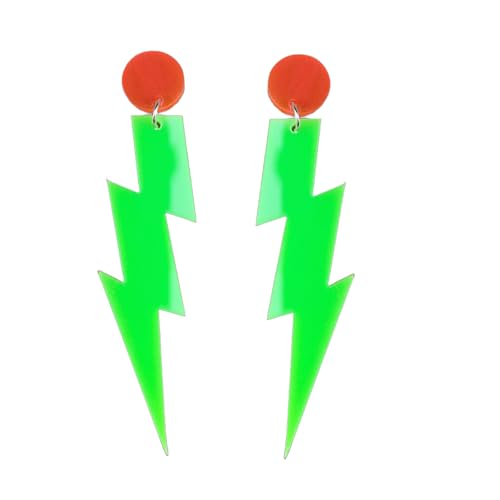 Bunte Blitz-Ohrringe aus Acryl, 80er-Jahre-Stil, Neon-Ohrringe für Damen, Retro, geometrisch, Donnerblitz, baumelnde Ohrringe für 80er-Jahre-Kostüm, leuchtende Party, Halloween, Neon-Zubehör Bunte Blitz-Ohrringe aus Acryl, 80er-Jahre-Stil, Neon-Ohrringe für Damen, Retro, geometrisch, Donnerblitz, baumelnde Ohrringe für 80er-Jahre-Kostüm, leuchtende Party, Halloween, Neon-Zubehör von KZL