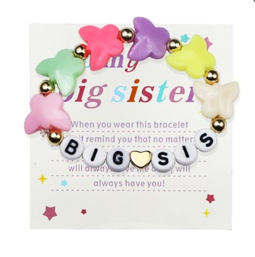 KZL Armband für große Schwester, kleine Schwester, buntes Herz-Perlenarmband für Frauen, Ankündigung, Stretch-Armband, Y2K-Schmuck, 4.8cm, Harz, Achat KZL Armband für große Schwester, kleine Schwester, buntes Herz-Perlenarmband für Frauen, Ankündigung, Stretch-Armband, Y2K-Schmuck, 4.8cm, Harz, Achat von KZL