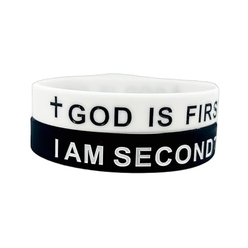 KZL Inspirierende Armbänder mit Aufschrift "God is first im second", christlicher Glaube, Gummi-Armbänder für Damen und Herren, gravierte Bibelversen, Kreuz, Silikon-Armband, religiöser Schmuck KZL Inspirierende Armbänder mit Aufschrift "God is first im second", christlicher Glaube, Gummi-Armbänder für Damen und Herren, gravierte Bibelversen, Kreuz, Silikon-Armband, religiöser Schmuck von KZL