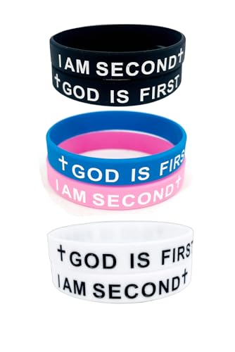 KZL Inspirierende Armbänder mit Aufschrift "God is first im second", christlicher Glaube, Gummi-Armbänder für Damen und Herren, gravierte Bibelversen, Kreuz, Silikon-Armband, religiöser Schmuck KZL Inspirierende Armbänder mit Aufschrift "God is first im second", christlicher Glaube, Gummi-Armbänder für Damen und Herren, gravierte Bibelversen, Kreuz, Silikon-Armband, religiöser Schmuck von KZL