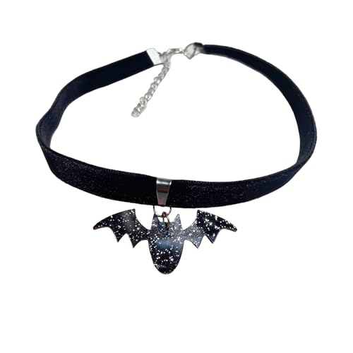 KZL Samt-Choker-Halskette für Damen, Gothic, Fledermaus, Totenkopf, Stern, Schneeflocke, Anhänger, Halskette, Weihnachten, Halloween, Kostüm, Praty Schmuck, Festival-Geschenke, Acryl, Achat von KZL