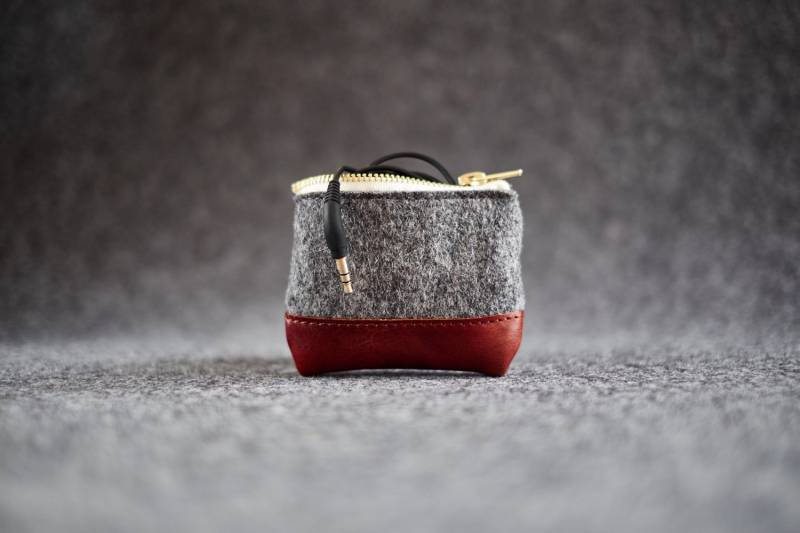 Filztasche Leder Kopfhörer Kleine Handgemachte von KZNR