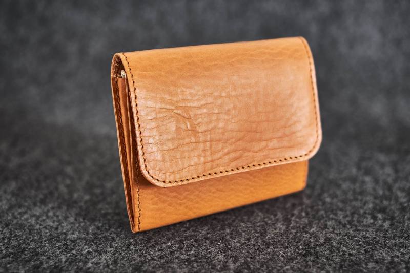 Portemonnaie Aus Leder Von Hand Genäht/Camel von KZNR