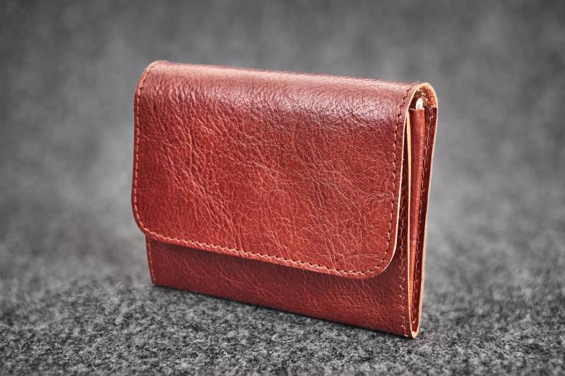 Portemonnaie Aus Leder Von Hand Genäht/Kastanien Braun von KZNR