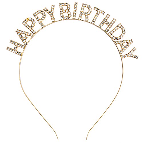 1 Stück Geburtstag Krone, Geburtstag Kopfschmuck Mädchen Kristall Tiara Girl Birthday Crown Prinzessin Haarzusätze Geschenke für Alles Gute zum Damen Frauen Party Dekoration von KZTHA