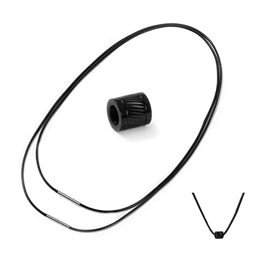 2 Stück 45cm Kunstleder Halskette/Armband Schwarz geflochten Lederkette Lederband 1,5mm/2mm breit Damen Herren Kette für Anhänger mit Edelstahl Verschluss mit 1 schwarzem Wulst von KZTHA