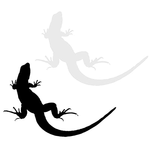 2 Stück Gecko Aufkleber Salamander Aufkleber Heckscheibe Autoaufkleber für Laptops, SUVs, Skateboards, Gepäck, Autos(SCHWARZ Weiß) von KZTHA