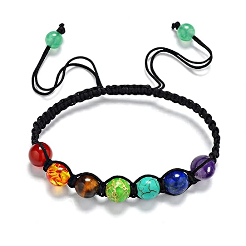 7 Chakra Armband Edelstein Armbänder Natürliche Chakra Steine Yoga Armband Healing Reiki Energietherapie Glückbringen Edelstein für Damen Herren von KZTHA