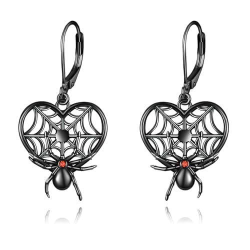 KZX Gothic Spinnenohrring Halloween Spinnenohrring Sterlingsilber Spinnenohrring Gothicschmuck Weihnachts-Halloweengeschenk für Frauen Ehefrau von KZX