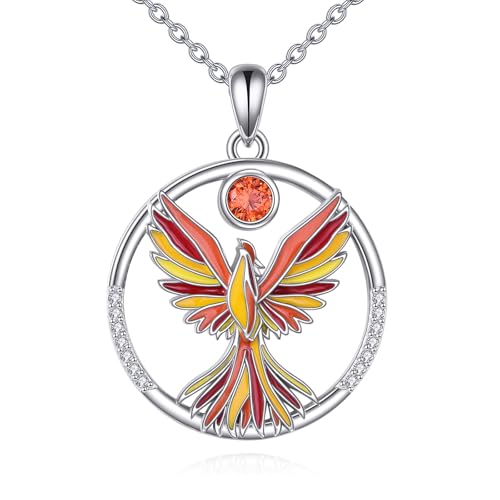 KZX Phönix-Halskette für Damen, 925er Sterlingsilber, Phönix-Anhänger, Geburtsstein für November, Phönix-Halskette, Phönix-Schmuck, Weihnachtsgeschenke für Mama, Ehefrau KZX Phönix-Halskette für Damen, 925er Sterlingsilber, Phönix-Anhänger, Geburtsstein für November, Phönix-Halskette, Phönix-Schmuck, Weihnachtsgeschenke für Mama, Ehefrau von KZX