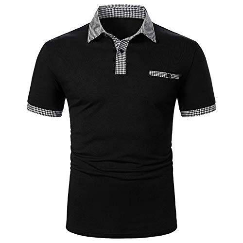 KZXITIRY Herren Business Poloshirt mit Brusttaschen Sommerhemd Kurzarmshirts Lässiges Revers Reißverschluss T Shirts Männer Kurzarm Stretch Komfortabel Atmungsaktiv Sportshirt von KZXITIRY