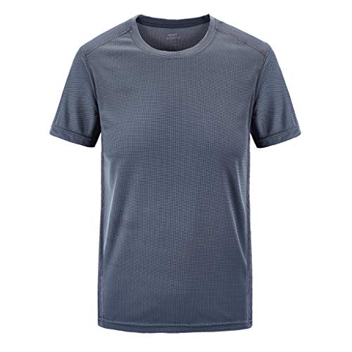 KZXITIRY Sport T-Shirt Männer Funktionsshirt Quick Dry Mesh T Shirts Herren Atmungsaktiv Sportshirt Gym Fitness Trainingsshirt Crew Neck Jogging T-Shirt Kurzarm Feuchtigkeitsableitend Sportbekleidung von KZXITIRY