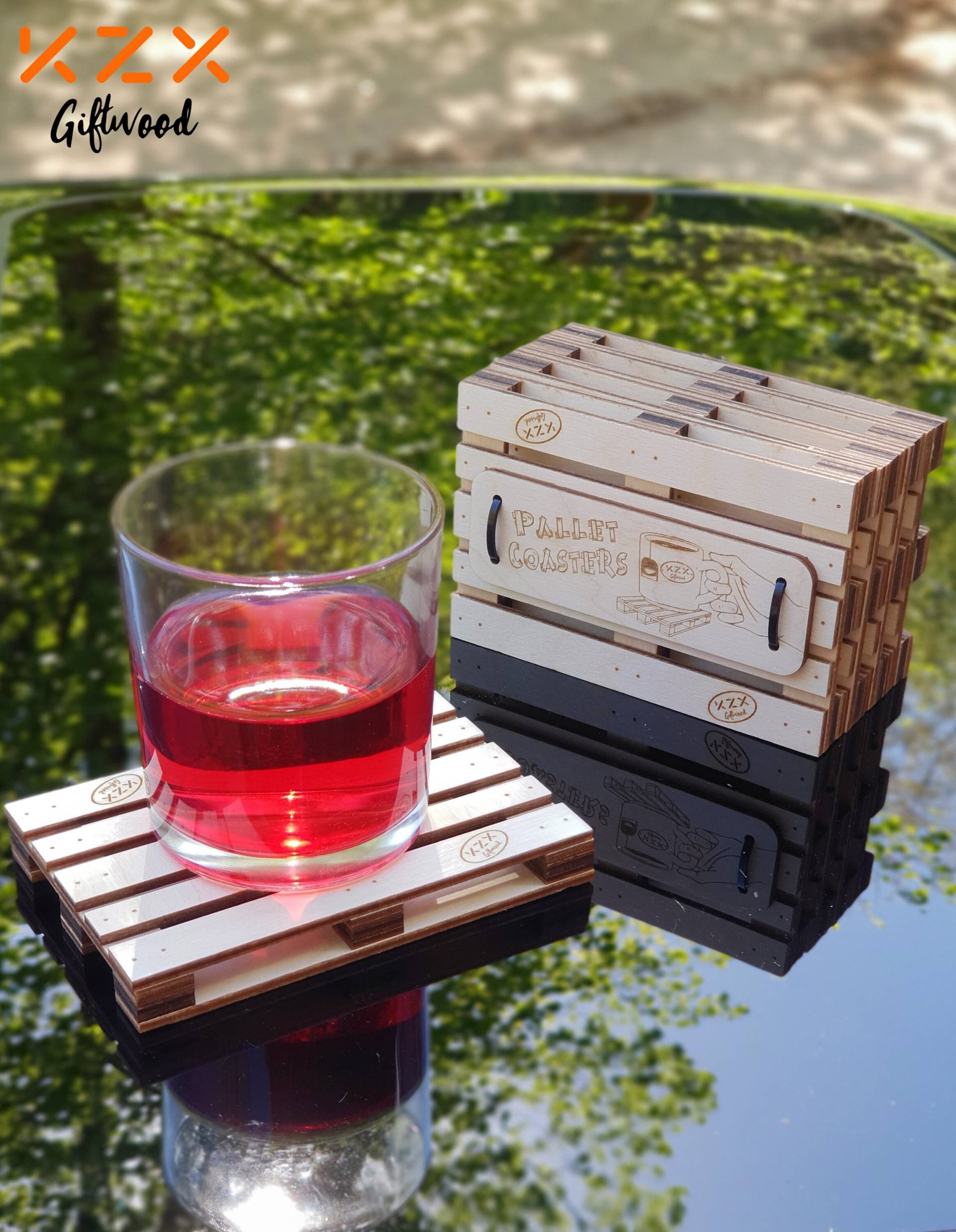 Miniatur Untersetzer Aus Holz Im Palettenstil/Cooles Geschenk Natur 120 X 80 20 Mm Für Heiße Und Kalte Getränke von KZXgiftwood