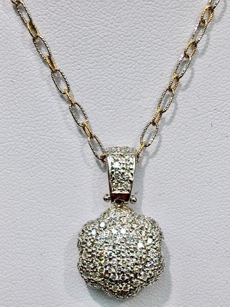 Diamant Anhänger Mit Kette in 585 Weiß - Und Gelbgold von KaLaiWong