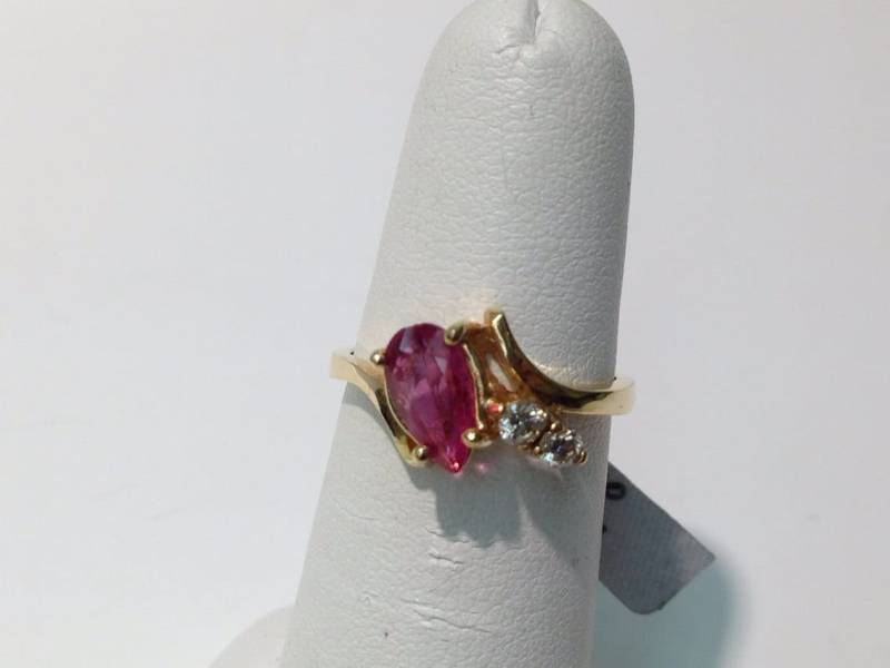 Handgemachter Vintage Diamant & Rubin Ring Aus 585 Gold von KaLaiWong
