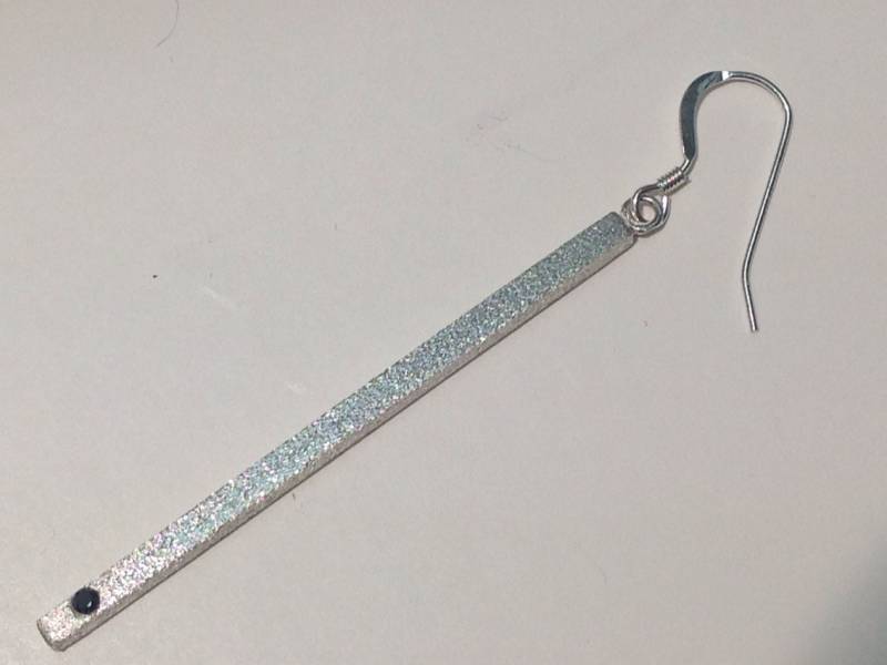 Schwarzer Diamant in Silber Ohrringe Handgefertigt von KaLaiWong