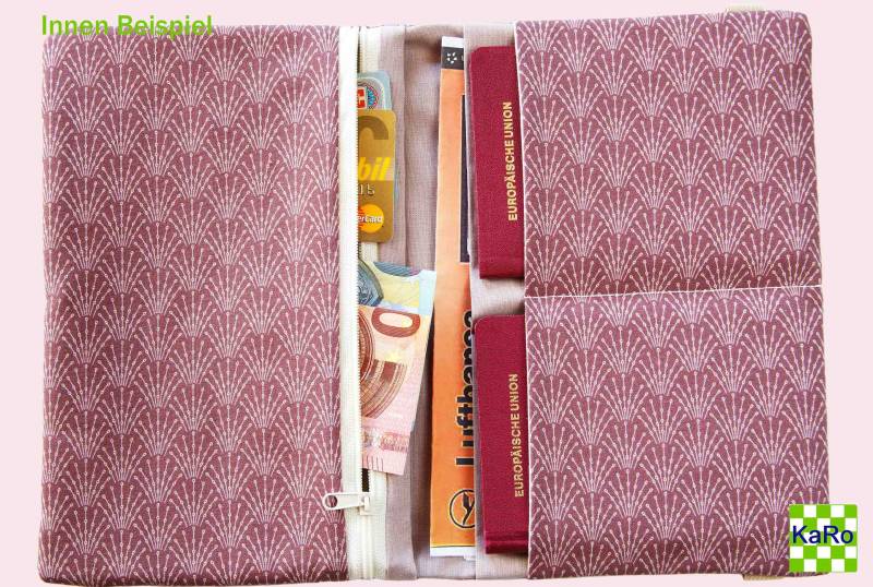 Reiseetui/Reisepassetui Reiseorganizer Reisepasshülle Für Die Familie Bis 4 Personen Dokumentenhülle Versandfertig von KaRoVonKathrin