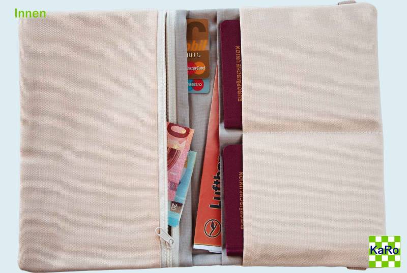Reiseetui/Reisepassetui Taschenorganizer Reisepasshülle Für Die Familie Dokumentenhülle Versandfertig Crem von KaRoVonKathrin