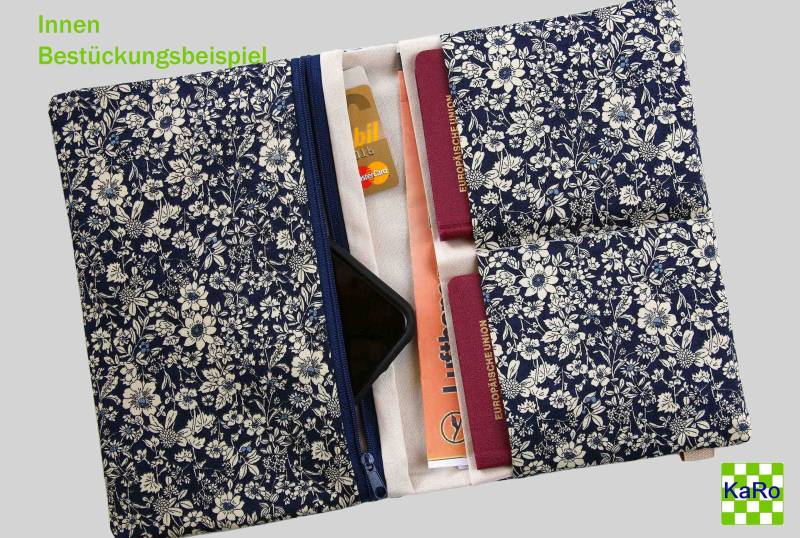 Reisepassetui Reisepasshülle Reiseetui Reiseorganizer Für Die Familie 4 Personen Designer-stoff Versandfertig von KaRoVonKathrin