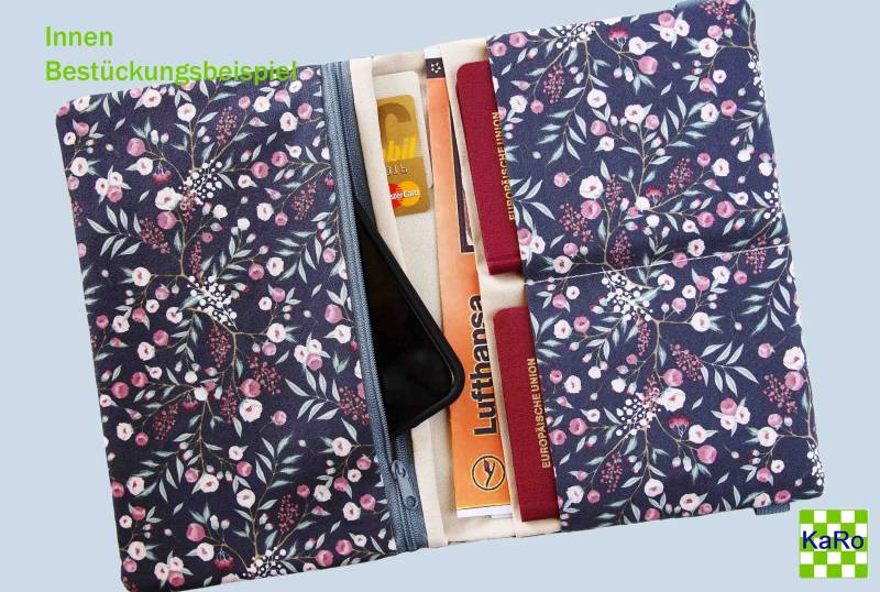 Reisepassetui Reisepasshülle Reiseetui Reiseorganizer Für Die Familie 4 Personen Stoff Gütermann Versandfertig von KaRoVonKathrin