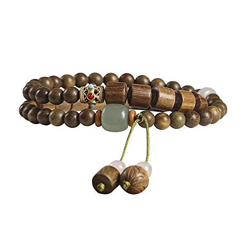 KaTiak Rosenkranz, natürliches grünes Sandelholz-Armband, Gebetskette, buddhistische Mala-Perlen, Holzarmband-Halskette for Meditation, Yoga von KaTiak