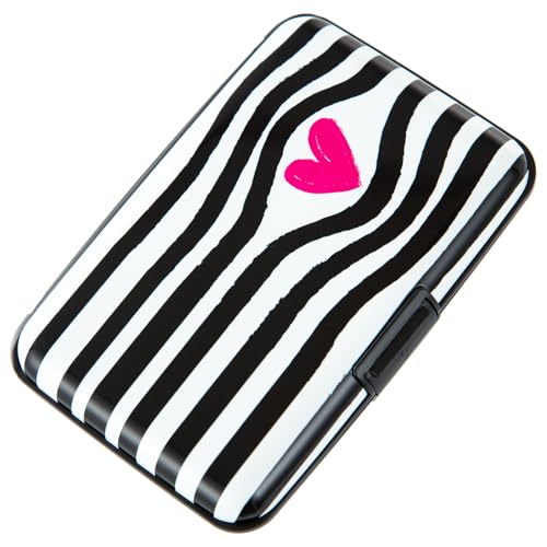 Kaabao Kreditkartenetui, klein, RFID-blockierend, aus Metall, schmal, Mini-Aluminium-Hartschale für Damen und Herren, Gestreiftes rosa Herz, small, Minimalistisch, kompakt, amerikanisch Kaabao Kreditkartenetui, klein, RFID-blockierend, aus Metall, schmal, Mini-Aluminium-Hartschale für Damen und Herren, Gestreiftes rosa Herz, small, Minimalistisch, kompakt, amerikanisch von Kaabao
