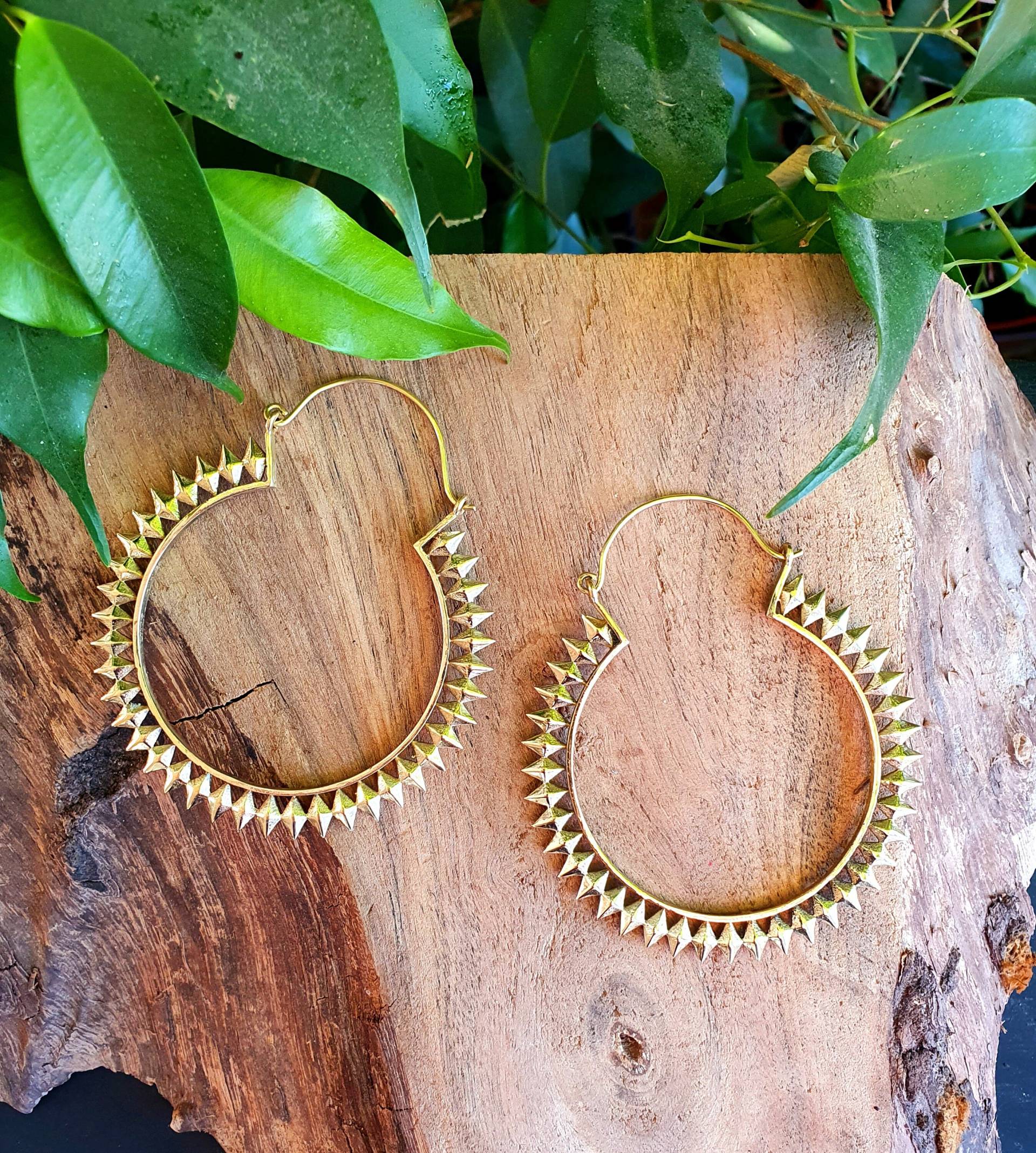 Sehr Große Kreolen Spitze Messingohrringe/Steampunk Boho Ethnisch Rustikal Indien Stamm Festival Sehr Große Kreolen Spitze Messingohrringe/Steampunk Boho Ethnisch Rustikal Indien Stamm Festival von KaaliBoutiqueLtd