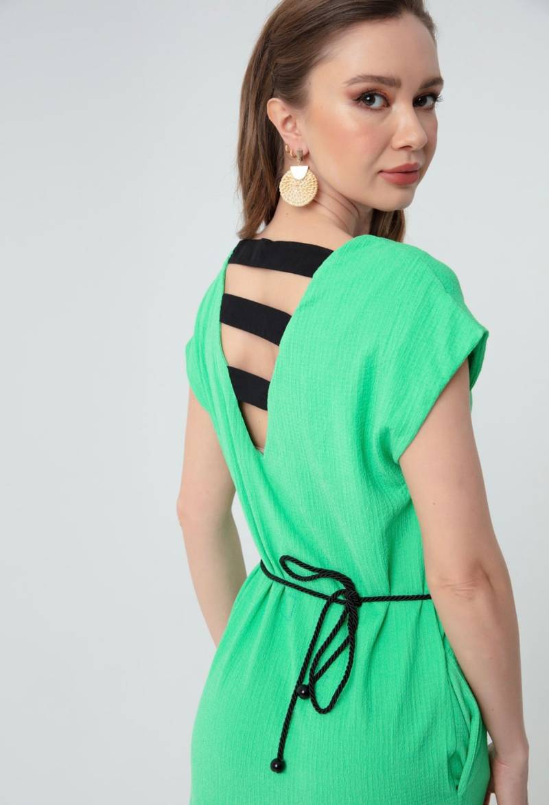 Damen Grün, Schwarz-Weiß Schlitz Kleid Damen Grün, Schwarz-Weiß Schlitz Kleid von KaanTreasures
