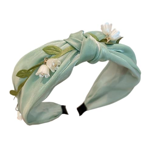 KABELIF Breiter Haarreif mit Blumen Stirnbänder Kopfband Wunderschön Haarschmuck für Damen Mädchen (Mintgrün) von Kabelife